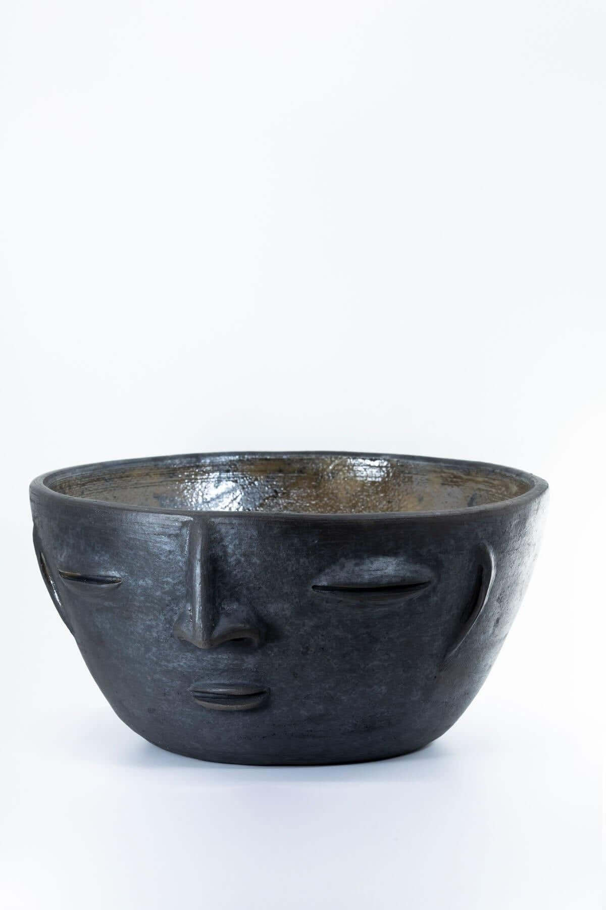 Faced Ceramic Decorative Bowl by Ana María Hernández - Wool+Clay