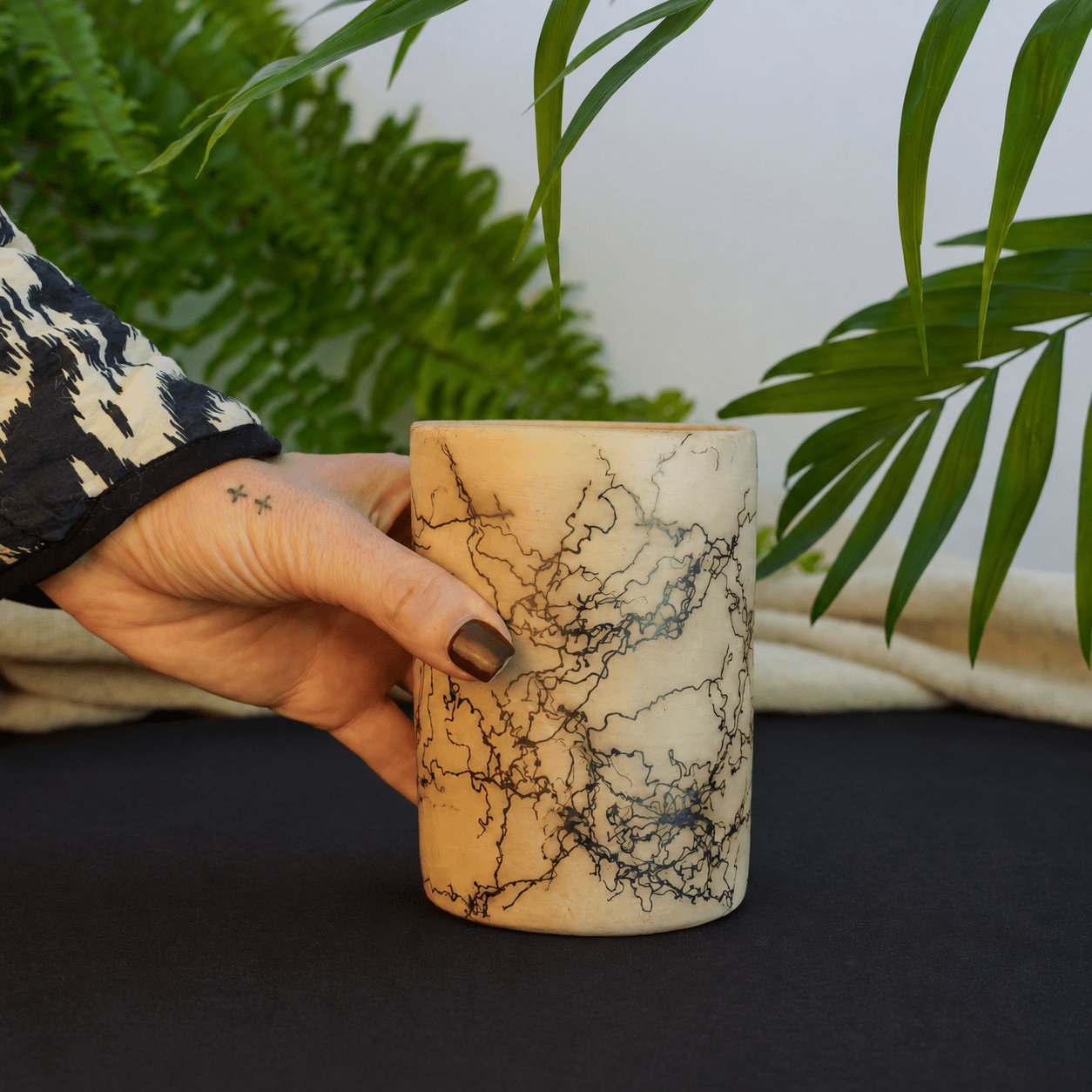 Rooted Handmade Ceramic Mug | Eggshell by Adrián Martínez Alarzón - Wool+Clay
