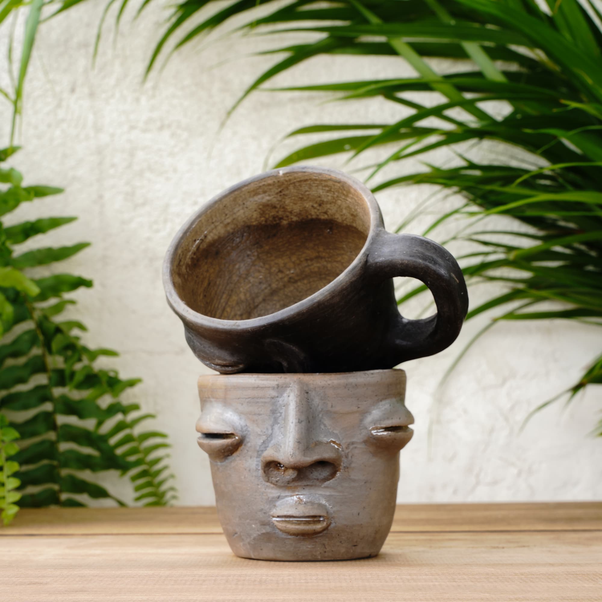 Faced Ceramic Mug by Ana María Hernández - Wool+Clay