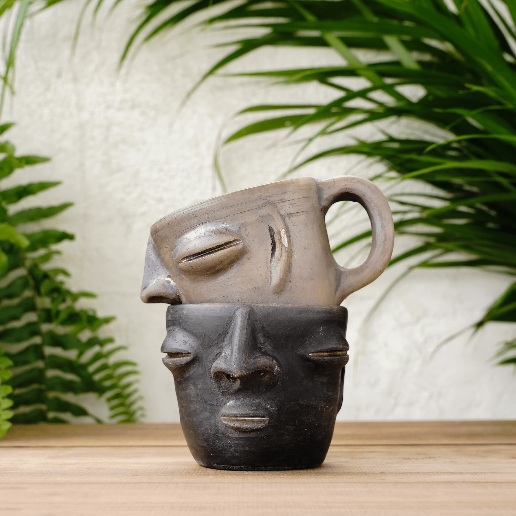 Faced Ceramic Mug by Ana María Hernández - Wool+Clay