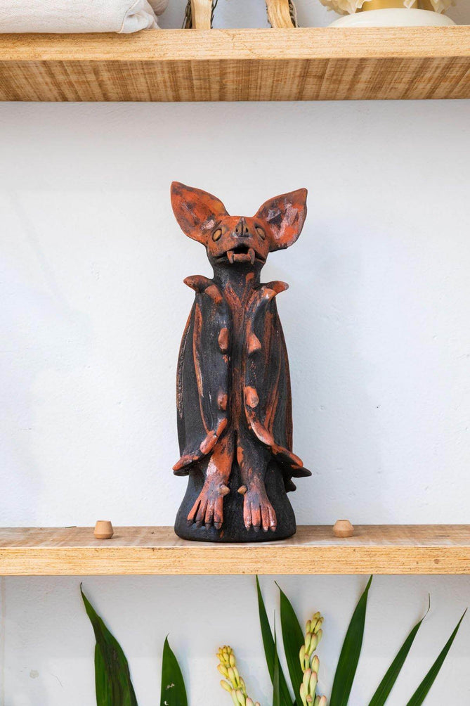 Pollinator Bat Sculpture by Adrián Martínez Alarzón - Wool+Clay