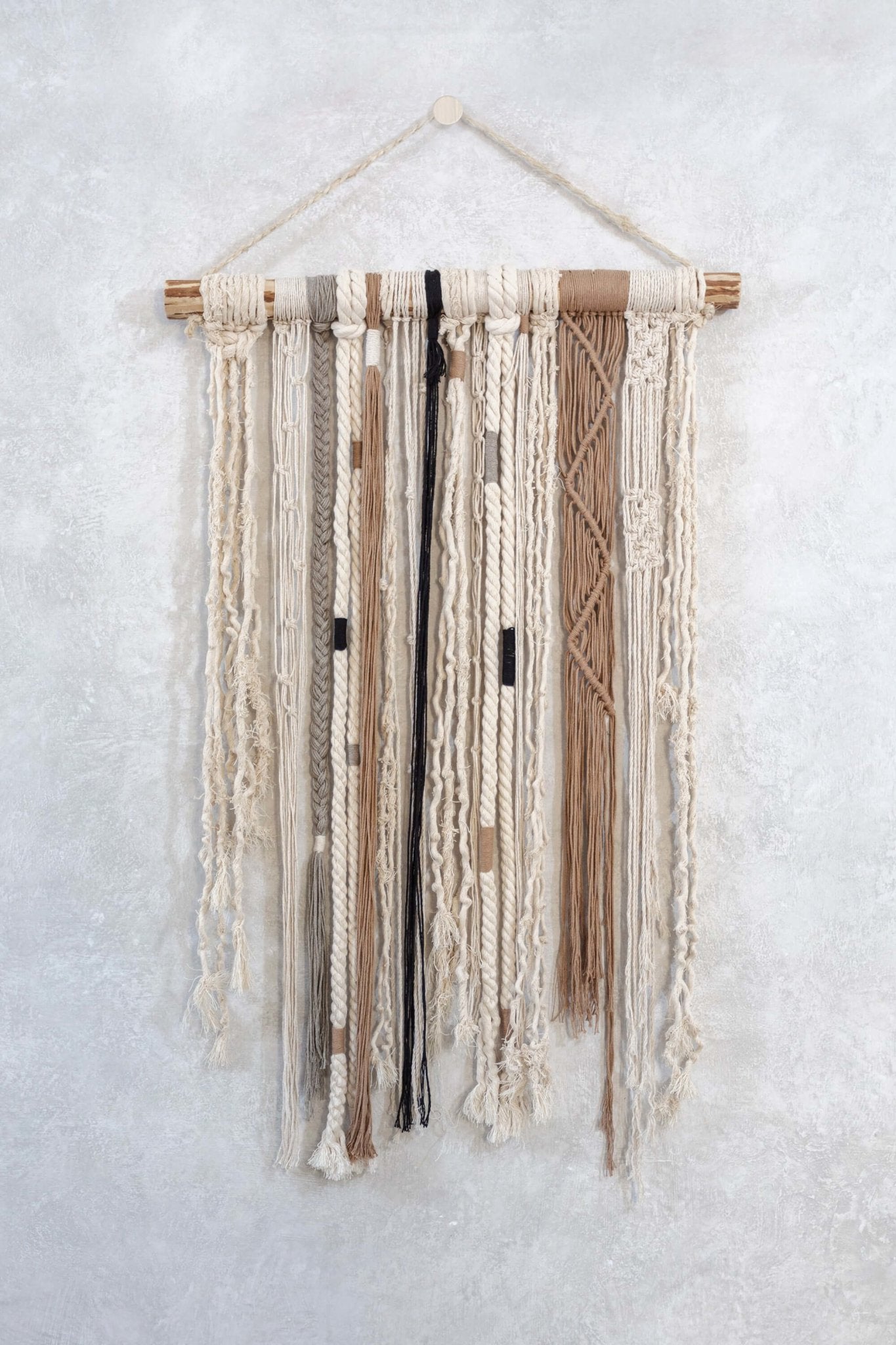 Rugged Macrame Wall Hanging by Máak-An - Wool+Clay